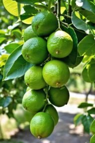 – Mexican Lime – Key Lime – West Indian Lime – Bartender’s Lime – Citrus aurantiifoliaمن أسمائها المتداولة: ليمون بن زهير – الليمون البلدي – الليمون المكسيكي – الليمون الحامض